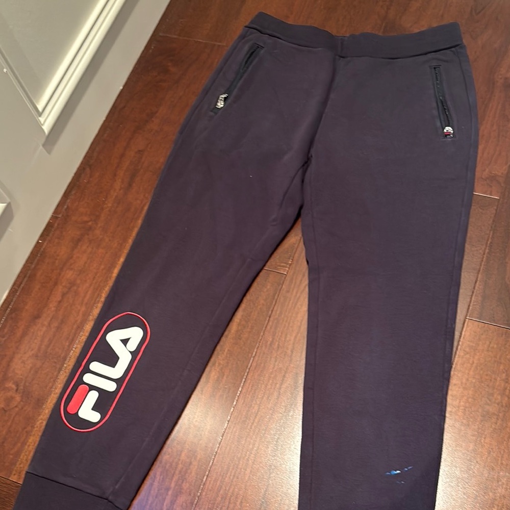Fila Black Sweatpants Athletic Leisurewear